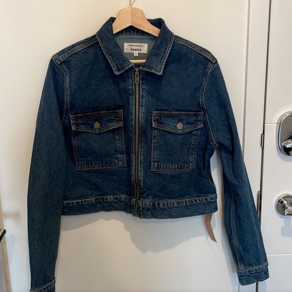 Reformation Smith Cropped Denim Jacket - Picture 3 of 4